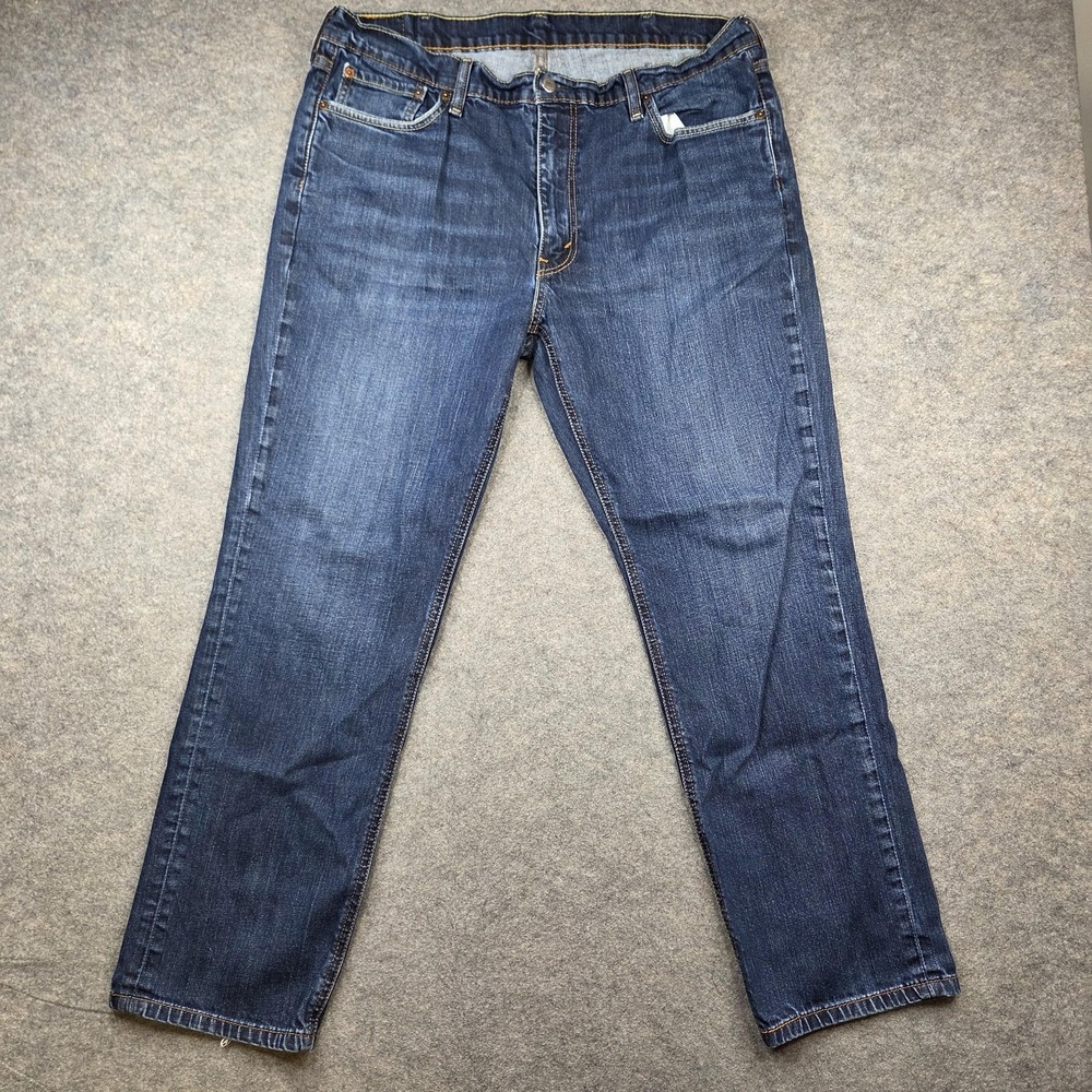 Levis Jeans Mens 38x30 Medium Wash Blue Regular Straight Stretch Denim Pants